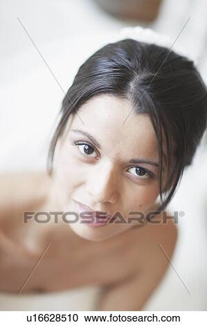 A Woman In A White Dress View Large Photo Image Stock Image - A Woman In A White Dress. Fotosearch
