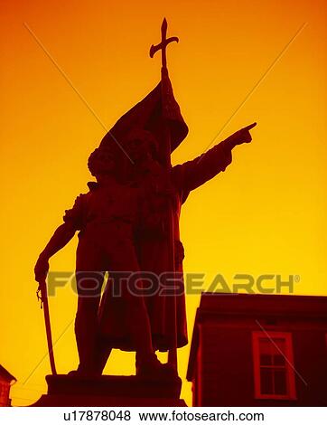 Stock Photo - Enniscorthy, Co Wexford, Ireland; 1798 Memorial Statue At Sunset. Fotosearch