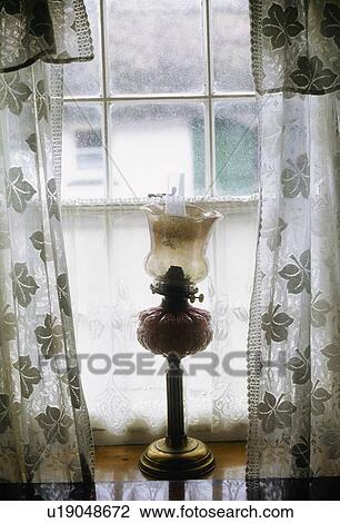 Stock Image - Ireland, Traditional Irish Cottages, Detail - Window. Fotosearch
