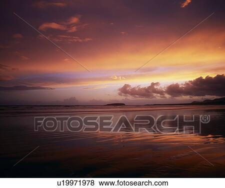 Irish Sunsets, Keel Bay, Achill Island Co Mayo View Large Photo Image Stock Photo - Irish Sunsets, Keel Bay, Achill Island Co Mayo. Fotosearch