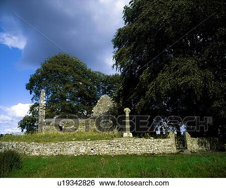 Stock Photograph - Roscrea, Co Tipperary, Ireland; Celtic Archaeology In Field. Fotosearch