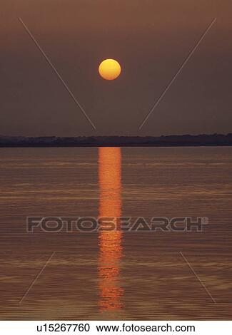 Stock Image - Sunset Over Irish Sea, Ireland. Fotosearch