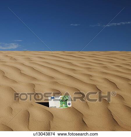 100 euro bill on sand in desert View Large Photo Image Picture - 100 euro bill on sand in desert. Fotosearch
