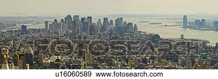 Stock Photo - Aerial view of Lower Manhattan. Fotosearch