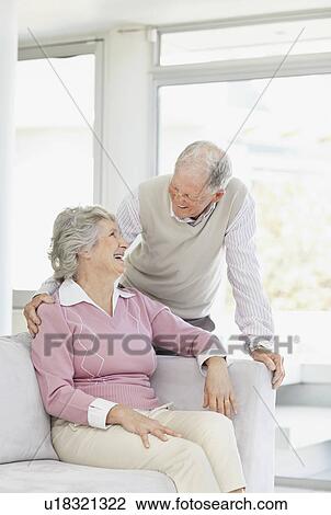 Stock Image - Affectionate senior couple. Fotosearch