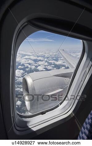 Airplane window View Large Photo Image Stock Photo - Airplane window. Fotosearch
