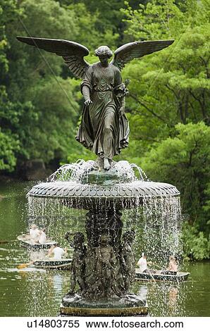 Stock Photography - Angel statue on Bethesda fountain. Fotosearch