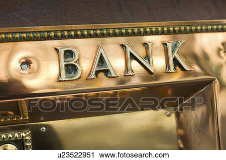 Stock Image - Bank sign. Fotosearch