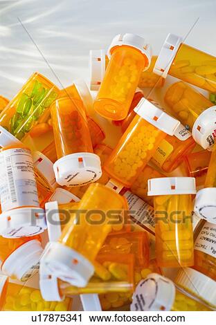 Stock Image - Bottles of prescription medication. Fotosearch