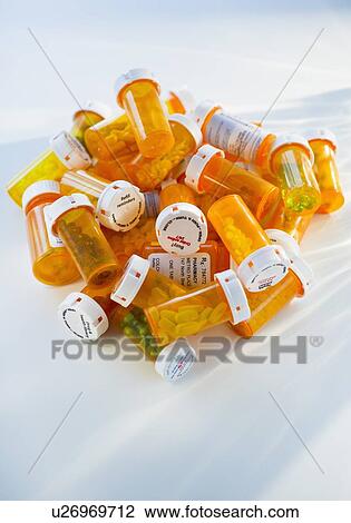 Stock Image - Bottles of prescription medication. Fotosearch