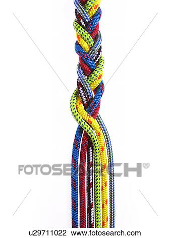 Stock Image - Braid of colorful rope. Fotosearch