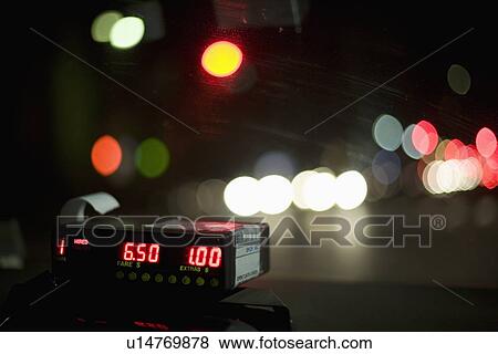Cab meter View Large Photo Image Stock Photo - Cab meter. Fotosearch