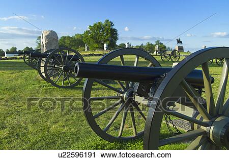 Stock Image - Cannons on cemetery ridge. Fotosearch