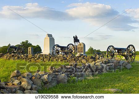 Stock Photo - Cannons on cemetery ridge. Fotosearch