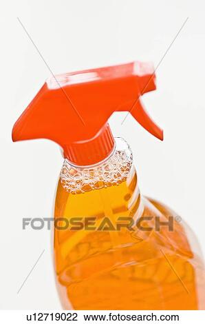 Stock Image - Cleaning product in spray bottle. Fotosearch
