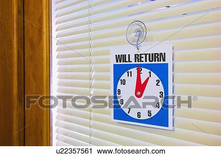 Stock Image - Closed sign on office door. Fotosearch