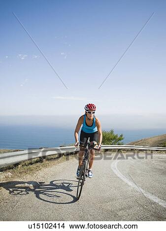 Cyclist road riding in Malibu View Large Photo Image Picture - Cyclist road riding in Malibu. Fotosearch