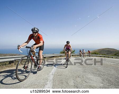 Cyclists in Malibu View Large Photo Image Picture - Cyclists in Malibu. Fotosearch