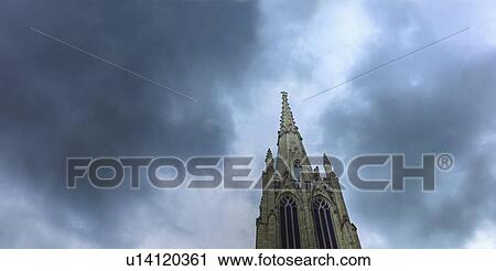 Dark clouds over steeple on Grace Church View Large Photo Image Stock Image - Dark clouds over steeple on Grace Church. Fotosearch