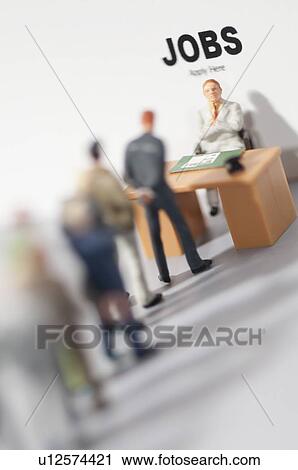 Figurines applying for jobs View Large Photo Image Stock Image - Figurines applying for jobs. Fotosearch