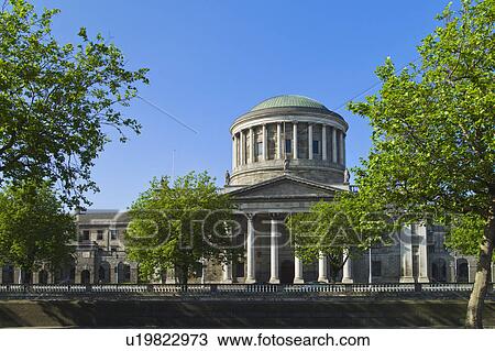 Stock Image - Four courts building in Dublin Ireland. Fotosearch