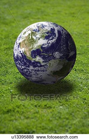 Globe on lawn View Large Photo Image Stock Photo - Globe on lawn. Fotosearch