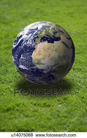 Globe on lawn View Large Photo Image Stock Photo - Globe on lawn. Fotosearch