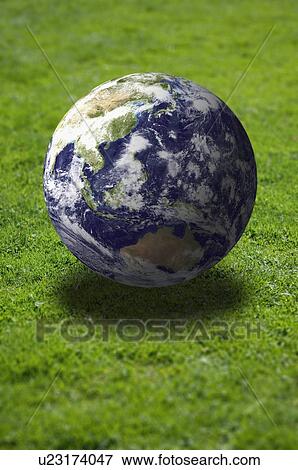 Globe on lawn View Large Photo Image Stock Photo - Globe on lawn. Fotosearch