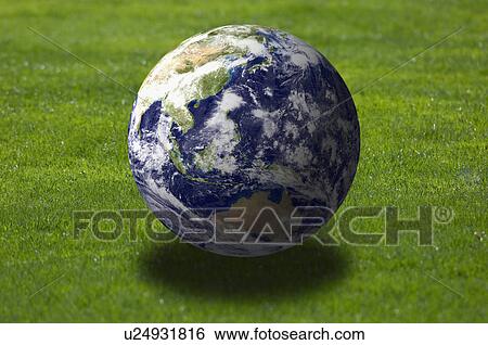 Globe on lawn View Large Photo Image Stock Photograph - Globe on lawn. Fotosearch