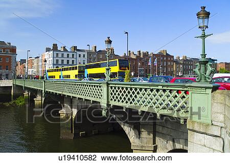 Stock Image - Grattan bridge over the river liffey. Fotosearch