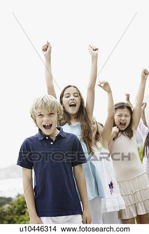 Picture - Group of happy children. Fotosearch