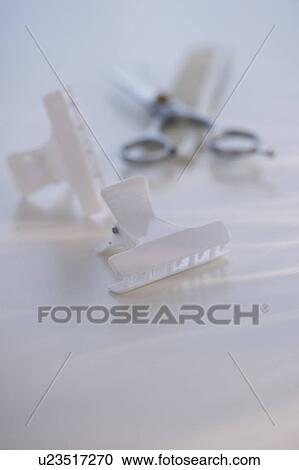 Hair clips and scissors View Large Photo Image Stock Image - Hair clips and scissors. Fotosearch