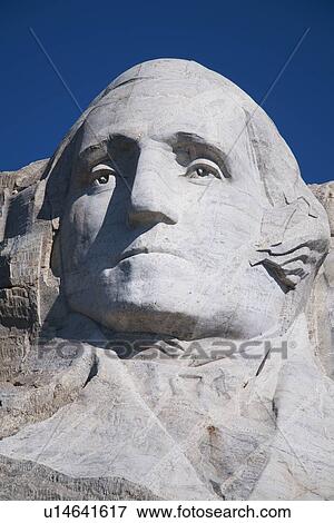 Stock Photo - Head of Washington on Mount Rushmore. Fotosearch