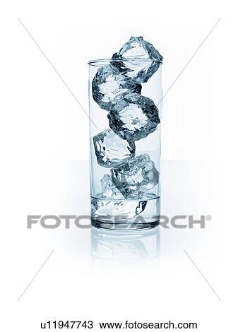 Stock Image - Ice cubes in glass. Fotosearch