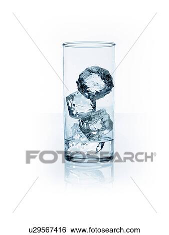 Stock Photograph - Ice cubes in glass. Fotosearch