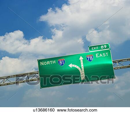 Stock Image - Interstate road sign. Fotosearch