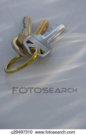 Stock Image - Keys on ring. Fotosearch