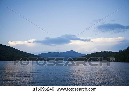 Stock Image - Lake Placid with Whiteface Mountain in background. Fotosearch