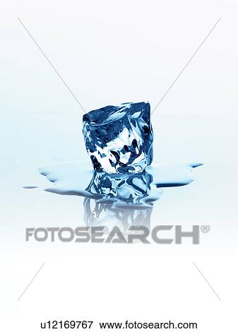 Stock Photo - Melting ice cube. Fotosearch