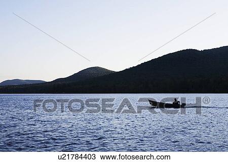 Motorboat on Lake Placid View Large Photo Image Stock Image - Motorboat on Lake Placid. Fotosearch
