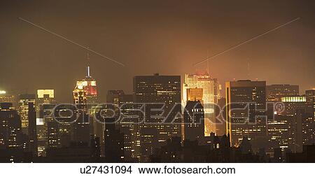 New York City skyline at night View Large Photo Image Picture - New York City skyline at night. Fotosearch