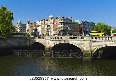 Stock Photo - O'Connell Bridge over River Liffey. Fotosearch