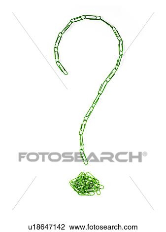 Stock Image - Paper clips in the shape of a question mark. Fotosearch