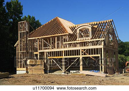 Picture - Partially built house. Fotosearch