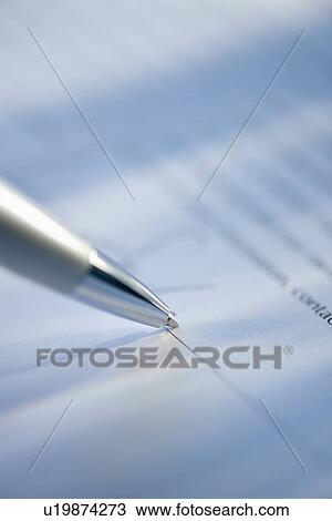Stock Image - Pen and legal document. Fotosearch