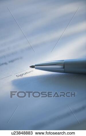 Pen and signature line View Large Photo Image Stock Image - Pen and signature line. Fotosearch