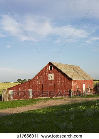 Stock Image - Red barn. Fotosearch