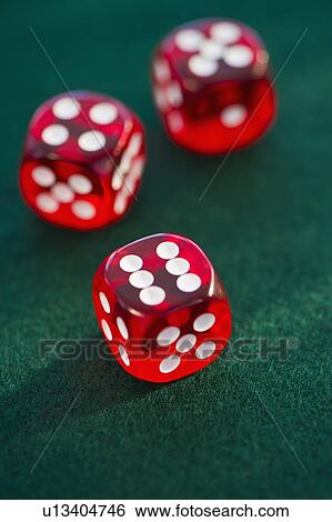 Red dice on green felt View Large Photo Image Stock Photograph - Red dice on green felt. Fotosearch