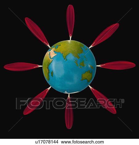 Red flower petals in globe View Large Photo Image Picture - Red flower petals in globe. Fotosearch