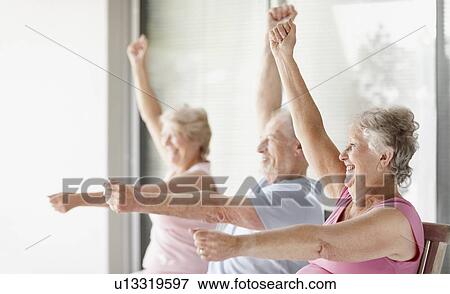Stock Photo - Senior's exercise class. Fotosearch